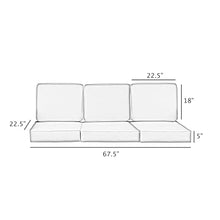 Sorra Home Sunbrella Square Outdoor Deep Seating Sofa Set Cushion, Ivory 18 Pound