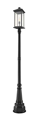 Z-Lite 531PHBXLR-564P-BK 1 Light Outdoor Post Mounted Fixture, Black