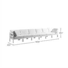 Outdoor Escape White Fabric Outdoor Patio Modular Sofa with Contemporary Style, Comfortable Seating, Durable Construction, and Spacious Design