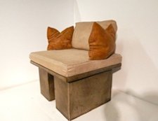 Designer Stone Patio Chair, Garden Bench 3pc Bench, Cast Stone Patio Recliner, Outdoor Garden Patio Bench 3 Piece Hand Sculpted Rustic Wooden Garden Bench Outdoor Decor