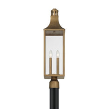 Savoy House 5-225-273 Lancaster Traditional Clear Glass Outdoor Post Lantern, 2-Light 120 Total Watts, 27" H x 7" W, Atlas Bronze