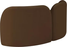 Meridian Furniture 44002Brown-L Daphne Collection Art Deco Loveseat with Rich Brown Velvet Fabric, Solid Wood Ball Legs, Solid Wood Inner Frame, 64" W x 34.5" D x 29" H, Brown