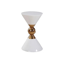 CHICKEN Couch End Table Accent End Table with Hourglass Shape, Sofa Table Small Round Side Tables, Outdoor & Indoor Snack Table, Accent Coffee Table Corner Tables for Living Room (Color : White)