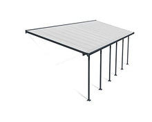 Palram - Canopia Feria 10' x 28' Patio Cover Canopy Awning, Gray/Clear