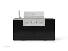 NewAge Products Classic Series 5PC Aluminum Black Modular Outdoor Kitchen Grill Island with 36" Performance Grill NG - 24"D x 68"W x 57.15"H