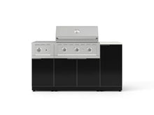 NewAge Products Classic Series 6PC Aluminum Black Modular Outdoor Kitchen Grill Island with 33" Performance Grill NG - 24"D x 65"W x 47.5"H