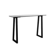 HYgloF 120cm Simple Long Bar Table with Metal Frame Rectangular High Top for Kitchen & Dining, Living Room Bar Table with Storage(White)