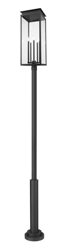 Z-Lite 5018PHXLR-5010P-BK Nova - 5 Light Outdoor Post Mount-129.75 Inch Tall and 12.5 Inch Wide