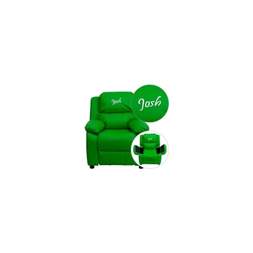 Flash Furniture Kids Recliner Solid Hardwood Frame Green Vinyl