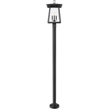Z-Lite Rainer 4 Light 98" Tall Post Light Black