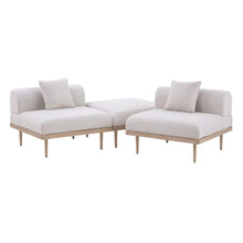 Outdoor Escape Brown Fabric 3-Piece Outdoor Modular Sofa Set with Cushions, Contemporary Style, Comfortable Seating, Arm Height 28.5 Inches