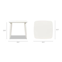 Seeheool Square Outdoor Table with Metal Frame for Patio Backyard Garden Pool Porch Lawn 33.5" x 33.5" x 29.5" White