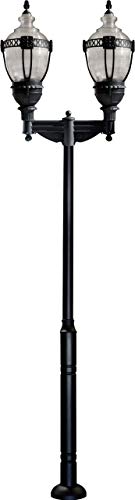 DABMAR LIGHTING GM8040-B Cast Aluminum Clear Top Acorn Fixture 2 X 70 Watt High Pressure Sodium 120 Volts, Black