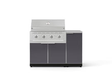 NewAge Products Classic Series 4PC Aluminum Slate Gray Modular Outdoor Kitchen Grill Island with 36" Performance Grill NG - 24"D x 52"W x 47.5"H