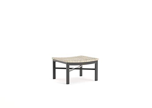 Winston Jasper Ottoman Textured Pewter Frame Beechwood Weave