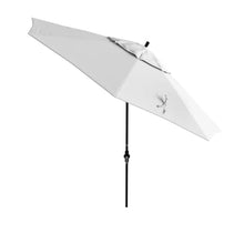 OROTLECT 11 Foot Matted Black Patio Umbrella With Fiberglass Ribs And Collar Tilt In Natural Sunbrella