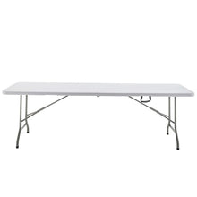 BTEXPERT Set of 5, 8-Foot - 96" Long White Plastic Folding Table Portable 30" Wide, 29" High, Indoor Outdoor Events Banquet Dining Party Patio