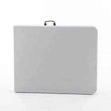 BTEXPERT Set of 10, Fold-in-Half Folding Utility Table 6 Feet 72" x 29.5" Lightweight Portable Carrying Handle Indoor Outdoor Picnic Camping Office Home Party Wedding Event White