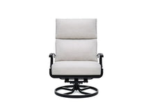 Winston Manor Ultra High Back Swivel Rocker Lounge Chair Weathered Teak/Linen Lace