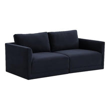 Willow 74" Navy Performance Velvet Modular Loveseat - TOV Furniture