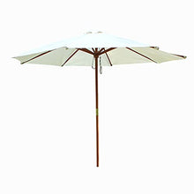QZQHNYJ Umbrella Wooden Outdoor White Parasol with Metal Bolt, Sun Shade Umbrella for Balcony, Dining Tables, Gardens, Patios, Decking, Easy to Assembly, Large