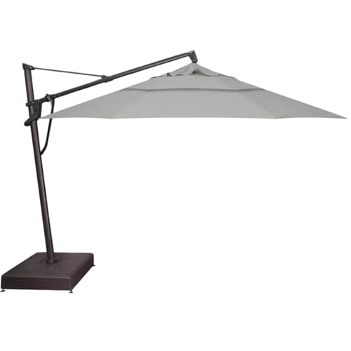 Treasure Garden 13' AKZ PLUS Cantilever Patio Umbrella – Spectrum Indigo Canopy, Black Frame, 360° Rotation & Multi-Angle Tilt, Powder-Coated Aluminum, Umbrella Base w Weights Picnic Patio Furniture