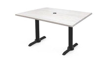 Holland Bar Stool Co. Two 30" Tall OD211EB Indoor/Outdoor All-Season Table Bases with a 30" x 48" White Ash Top with Umbrella Hole