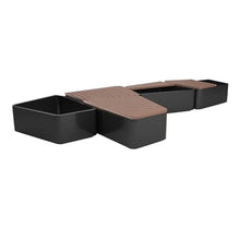VHDY85KA Outdoor Planter Box Planter Box Iron Sitting Bench Flower Combination(Black)