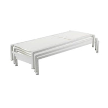 Pemberly Row Modern Patio Loungers, 71" W x 31" D x 38" H, Aluminum Frame, White Finish, Set of 2, Stackable Design, Rust-Free Outdoor Seating for Patio or Poolside Use