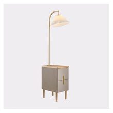 ZHONGCHENGWU Floor Lamp LED Side Table Lamp Combo，Modern Bedside & End Table with Reading Light for Bedroom, Living Room(Gray)