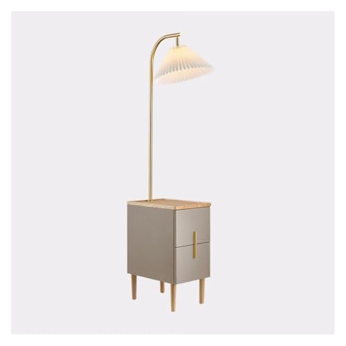 ZHONGCHENGWU Floor Lamp LED Side Table Lamp Combo，Modern Bedside & End Table with Reading Light for Bedroom, Living Room(Gray)