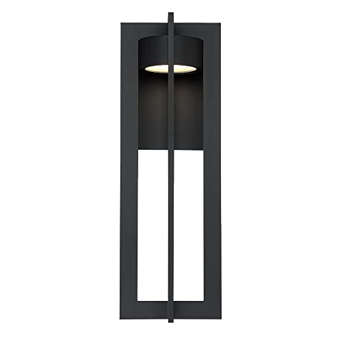 WAC Lighting dweLED, Chamber 25in LED Indoor and Outdoor Wall Light 3000K in Black