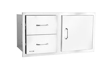 Bull Outdoor Products 55875 38" Door/Drawer Combo – 304 16 Gauge Stainless Steel, Soft Close Drawers, Double Walled Door, Access for Propane Tanks, Rust Resistant Outdoor Kitchen Storage