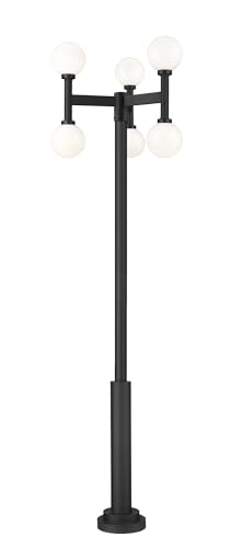 Z-Lite Laurent 6 Light Post Light 122" Tall Black