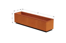 Plantercraft Large Rectangular Planters for Outdoor Plants - 48x12 Inch Corten Steel Planter Box for Patios, Decks & Garden Edging | Heavy Duty Metal Outdoor Planter, Fully Assembled