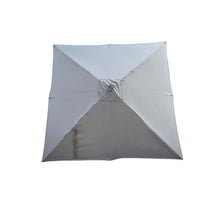 Square 2.5X2.5M Outdoor Patio Umbrella Solar Powered LED Lighted Sun Shade Market Waterproof 8 Ribs with Crank and Cross Base for Garden Deck Backyard Outside Swimming Pool