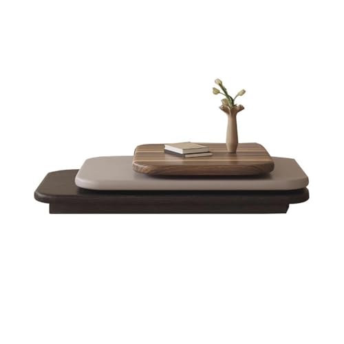 Hhaoran-9863 Side End Table Minimalist Rotating Coffee Table Set for Living Rooms Creative Asymmetrical Design, Modern Space-Saving Furniture Accent Coffee Table for Living Room Bedroom Office