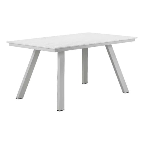Pangea Home Jack 30x59 Modern Aluminum Table in White Finish