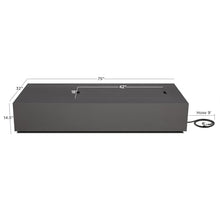 Elysian 75-in Rectangular Steel Propane Fire Pit Table in Weathered Slate by Lakeview Outdoor Designs