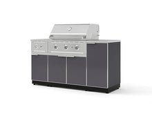 NewAge Products Classic Series 6PC Aluminum Slate Gray Modular Outdoor Kitchen Set with 33" Performance Grill NG - 24"D x 65"W x 48.5"H