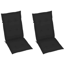 Favemtsl 2 Pcs Patio Reclining Chairs with Cushions Solid Acacia Wood