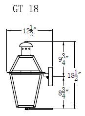 The CopperSmith Georgetown 18" Gas Lantern GT18- Natural Gas