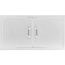 BBQGUYS Signature 40-Inch Stainless Steel Double Access Door for Outdoor Kitchens, 304 Grade Stainless Steel, Flush Mount Design, Logo-Free, Includes Traditional and Contemporary Handles