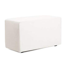 Howard Elliott Collection Square Outdoor Patio Bench Cover Atlantis White