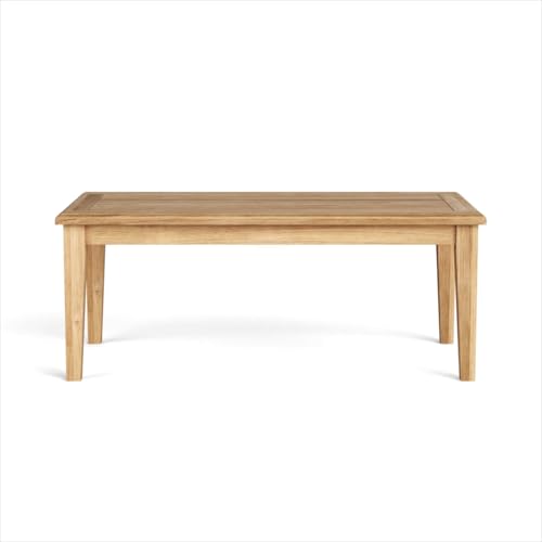 HomeRoots 554931 47 in. Natural Solid Wood Outdoor Coffee Table
