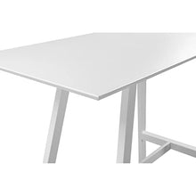 Benjara Keli 43 Inch Bar Table, Classic White Aluminum Frame, Rectanglular Top