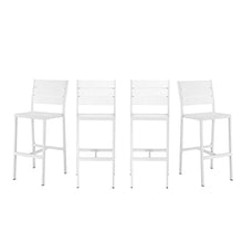 Benzara Kylo 18 Inch Set of 4 Bar Height Side Chairs White