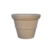 Sturdy Essentials Megapot Large Commercial Planter 35" Diameter Plant Pot | Lightweight but Durable Plastic Construction with Stone Look | Faux Stone Planter - Sandstone