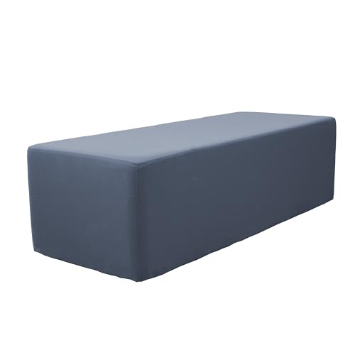 FDP 24" x 60" Rectangle Oversized Outdoor Ottoman Featuring Sunbrella Fabric - Weather-Resistant, Fade-Resistant, Assembled Patio Furniture for Backyard, Poolside Seating, 18" H - Canvas Haze