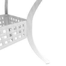 KUPTYERFG White Cast Aluminum Bistro Table - 31.5 Inch Square Outdoor Dining Table for Patio, Garden, Balcony, Sturdy Metal Patio Furniture with 2 Inch Umbrella Hole